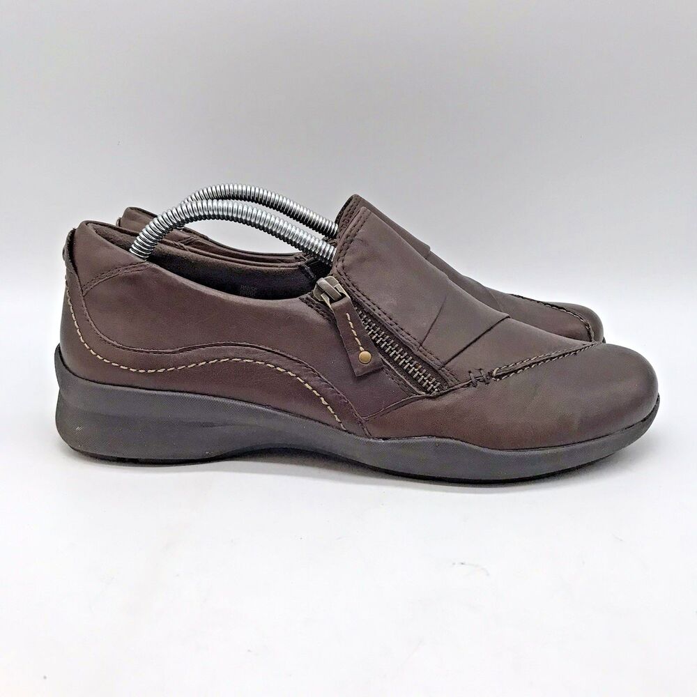 Earth Relief Pod Anise Bark Shoes Women's 7.5B Side Zip Stretch Casual Loafers
